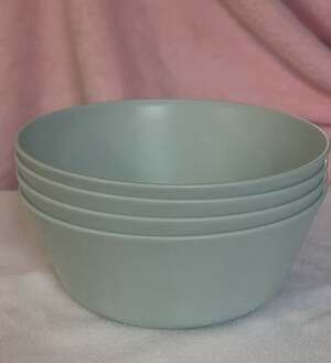 Room Essentials Plastic Cereal Bowl Set of 4, Sage Green
